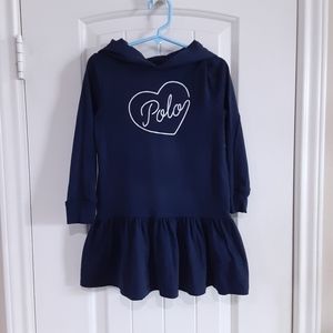 Polo Ralph Lauren, Hooded Cotton Blend, Script Within Heart, 4/4T Dress